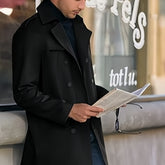 Men's Coat Mid-length Double Breasted European And American