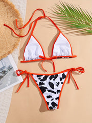 Women's Fashionable Bikini Set - Random Prints - Strapless Swimsuit Two-piece Set - Beach Style Bikini