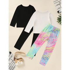 Kid's 'Grandma And Granddaughter' Letter & Heart Print Long Sleeve Top & Pants Set, 2 Sets Comfy Loungewear Outfit