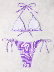 Women's Fashionable Bikini Set - Random Prints - Strapless Swimsuit Two-piece Set - Beach Style Bikini.