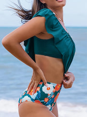 Oversized Bikini Fashion European And American Pleated Trim Set