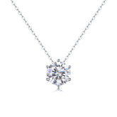 Afternoon Rose - A Fashionable And Luxurious Diamond Jewelry Pendant Set With 1-carat, 2-carat And 3-carat Moissanite S925 Sterling Silver And Platinum Plating