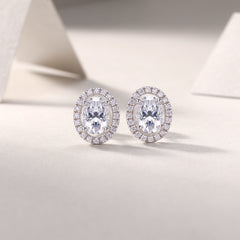 Phantom Night - Fashionable And Luxurious Diamond Jewelry Set With Moissanite S925 Sterling Silver And Platinum-plated Stud Earrings