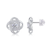 Hope Beam - A Fashionable And Luxurious Diamond Jewelry Piece Set With Half-carat Moissanite S925 Sterling Silver And Platinum-plated Stud Earrings