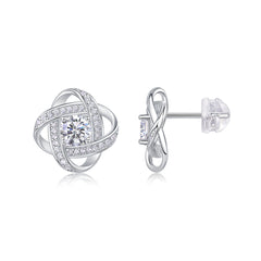 Hope Beam - A Fashionable And Luxurious Diamond Jewelry Piece Set With Half-carat Moissanite S925 Sterling Silver And Platinum-plated Stud Earrings