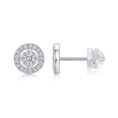 Silver Osmanthus - Fashionable And Luxurious Diamond Jewelry Earrings Set With Moissanite S925 Sterling Silver And Platinum-plated Stud Earrings