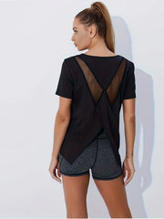 2-Pack Women Quick-Dry Tees Seamless Honeycomb Ventilation Yoga Running Gym