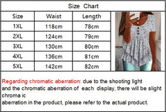 Self-pick-up Women'S Plus Size Ruffle Short Sleeve T Shirt Casual Printed Top Only Self-pickup Is Supported