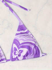 Women's Fashionable Bikini Set - Random Prints - Strapless Swimsuit Two-piece Set - Beach Style Bikini.