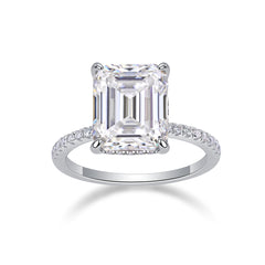 Iridescence City - Fashionable Diamond Jewelry Set With Moissanite S925 Sterling Silver And Platinum Diamond Ring