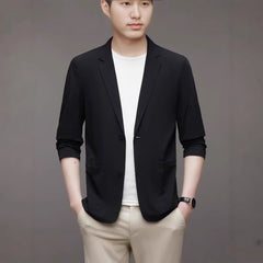 Ice Silk Men's Lightweight Casual Stretch Suit
