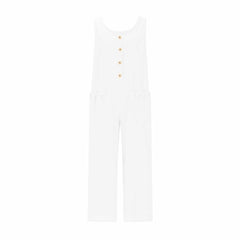 Women's Elegant Wide-Leg Jumpsuit - Button Front Formal & Casual Romper, Lightweight Wear