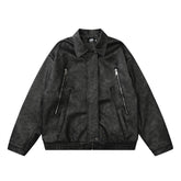 Men's FallWinter Loose Casual Leather Clothing Coat