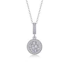 Double Ring Combination - A Fashionable And Luxurious Diamond Jewelry Piece Set With Moissanite S925 Sterling Silver And Platinum-plated Pendant
