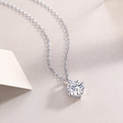 Round And Smooth - A Fashionable And Luxurious Diamond Jewelry Piece Set With 2-carat Moissan Diamonds, S925 Sterling Silver And Platinum-plated Pendant