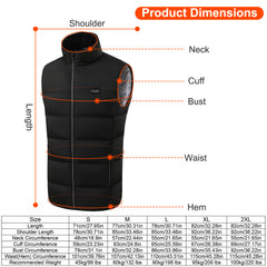 1Pc Heated Vest Men Women Heated Jacket With 23 Heating Zones 3 Heat Levels USB Powered Machine Washable For Winter Hiking Skiing Skating Outdoor Activities