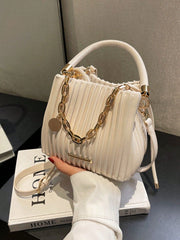 Handbag Pleated Bag Women Fashion Chain Niche Bucket Bag Personality Shoulder Messenger Bag