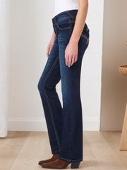 New Super Elastic Embroidered Pocket Jeans - Comfortable, Casual, And Fashionable, With Classic Button Closure Design - Retro Navy Blue, Perfect Choice For All Seasons