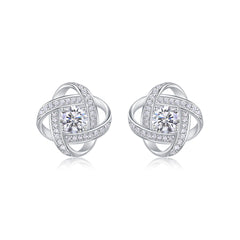 Hope Beam - A Fashionable And Luxurious Diamond Jewelry Piece Set With Half-carat Moissanite S925 Sterling Silver And Platinum-plated Stud Earrings