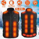1Pc Heated Vest Men Women Heated Jacket With 23 Heating Zones 3 Heat Levels USB Powered Machine Washable For Winter Hiking Skiing Skating Outdoor Activities