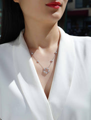 Iris - A Fashionable And Luxurious Diamond Jewelry Pendant Set With Moissanite S925 Sterling Silver And Platinum Plating