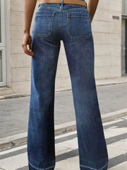 2025 New Women's Wide Leg Jeans, Autumn And Winter Outfits, Straight Leg Jeans, Mid Rise Jeans