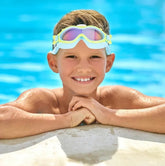 Kids Swim Goggles With Ear Plugs UV Protection Anti-Fog Leak Proof Wide View Pool Swimming Goggles