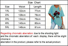 Self-pick-up Plus Size Women's Fashion V-Neck Printed Short Sleeve T-Shirt Only Self-pickup Is Supported
