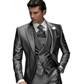 Gray Business Casual Suit Men's Three Pieces