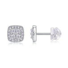 Fog Sea - Fashionable And Luxurious Diamond Jewelry Set With Moissanite S925 Sterling Silver And Platinum-plated Stud Earrings