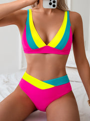 Women's Bikini Set Contrast Bikini Sexy V Triangle