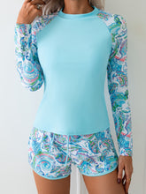 Women's Tankini Suit Long-sleeved Sports Style Square Pants Two-piece Set