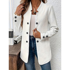 Women's Casual Business Open Front Cardigan Coat Long Sleeve Notch Collar Office Blazer Jacket
