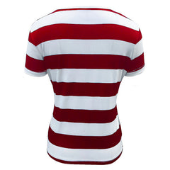 Women's Color Block Short Sleeve T-Shirt Striped Zipper Front Top Casual Summer Blouse Tee