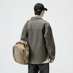 Multi-pocket Loose All-matching Work Clothes Shirt Coat Men's Washed Corduroy Shirt