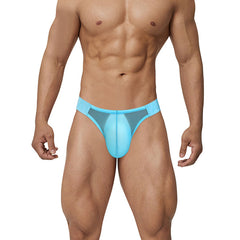 Sexy Low Waist High Fork Men's Briefs Ultra-thin Ice Silk