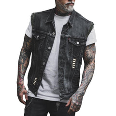 Motorcycle Denim Classic Sleeveless Jacket Top