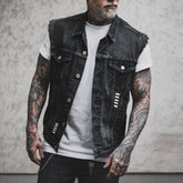 Motorcycle Denim Classic Sleeveless Jacket Top