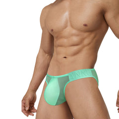 Sexy Low Waist High Fork Men's Briefs Ultra-thin Ice Silk