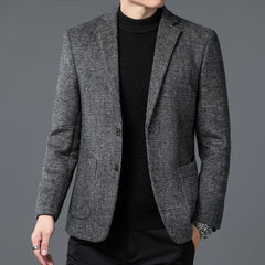 Business Men's Wool Casual Striped Suit Jacket