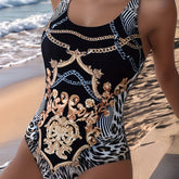 Printed One Piece Sexy Slim Fit Backless Slimming Swimsuit