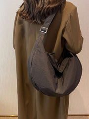 Nylon Bag Women's Single Shoulder Large Capacity Student Class Cloth Bag Commuting Crossbody Dumpling Bag Soft And Simple Canvas Bag