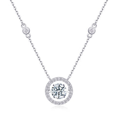 Mobius - A Fashionable And Luxurious Diamond Jewelry Piece Set With 1-carat Moissanite S925 Sterling Silver And Platinum-plated Pendant