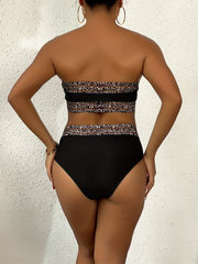 Women's Fashion Solid Color Bikini Set Bra Sexy Leopard Print Bikini