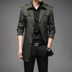 Windbreaker Mid-length Casual Jacket Slim Business Men's Suit Jacket