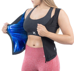 Women's Zipper Heat Trapping Sweat Vest Final Size