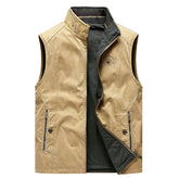 Double-sided Cotton Vest Men's Multi-pocket Workwear Waistcoat