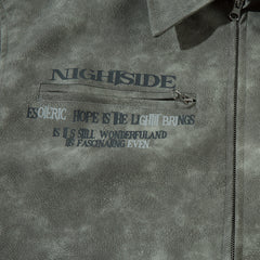 Men's Cross Print Loose Leather Jacket