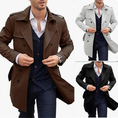 Men's Coat Mid-length Double Breasted European And American