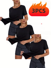 Women's 3-Pack Sports Tees - Breathable Quick-Dry Tops